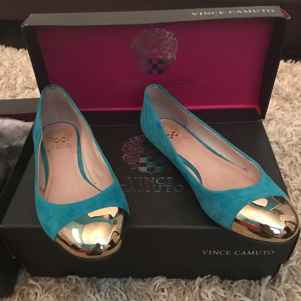 Vince Camuto Blue Goddess Suede Flats -7M